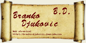 Branko Đuković vizit kartica